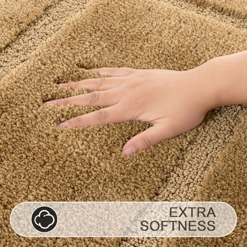 SHACOS Microfiber Bathroom Rugs Set of 3 with Toilet Lid Cover Non Slip | Washable Bath Mat Absorbent Bathroom Carpet 16"x24"+U Shape Toilet Rug 20"x24"+Toilet Lid Cover 19"x21", Mustard - color: Mustard, size: 16"x24"+U-Shape 20"x24"+Lid Cover 19"x21"