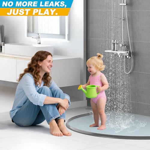 39Inch Shower Threshold Water Dam, Self-Adhesive Silicone Shower Barrier Water Stopper Shower Door Bottom Seal Strip Shower Splash Guard for Bathroom Kitchen Bathtub - color: Gray, style: 39 inch