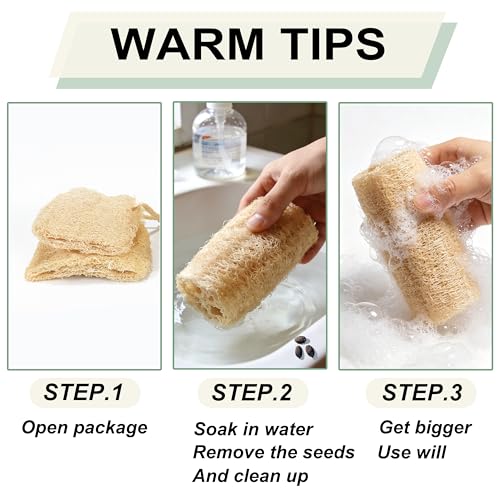 Natural Loofah Sponge Organic Loofa Set 6 Pack,Exfoliating Body Scrubber Shower Luffa Men and Women for Bath Cleaning Skin Back and Face Eco Tool - color: 6-pack