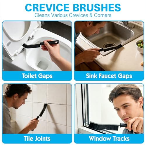 Crevice Cleaning Brush Set, Hard Bristle Small Scrub Brushes, Deep Cleaning Supplies for Kitchen, Bathroom, Grout, Bottle, Corners & Tight Spaces, 8Pcs - color: 8-pack