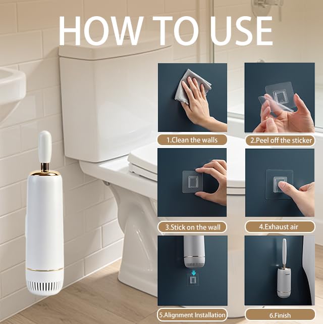 Toilet Brush and Holder Set, Toilet Bowl Brush with Long Handle, High-End Modern Silicone Toilet Brush Set, Non-Scratch, Odor-Free Design(Matte White + Silver, B),Father's Day - color: Matte White + Silver