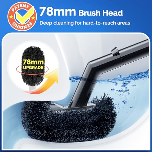 HAMITOR Toilet Plunger Bowl Brush Combo：Heavy Duty Rubber for Drain Clog Remover - Curved Design Bristles for Deep Cleaning Under Rim - Compact Bathroom Cleaning Tools for New Homet Essentials - Black - color: B-black, size: 1 pack
