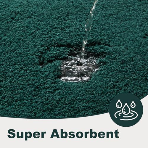 TYUU Large Bathroom Rugs, Ultra Soft Super Absorbent Bath Rugs Non Slip Washable Quick Dry Bath Mat with Rubber Backing for Bathroom Floor, Shower, or Sink, Dark Green 3' x 4' - color: Dark Green, size: 3' x 4'