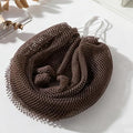 Exfoliating Bath Towel Set for Women Strong Cleaning Back Scrubber - color: Brown