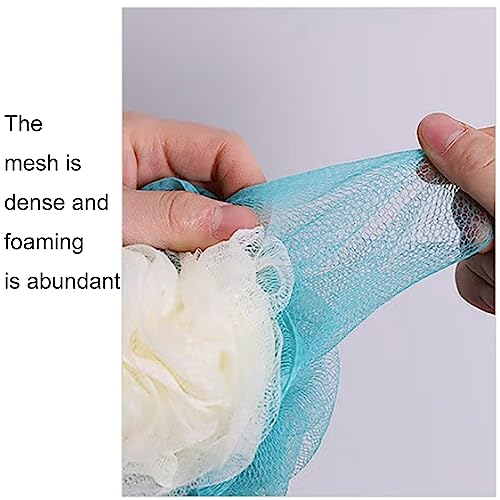 SEVENHEAD Bath Sponge Shower Loofahs, 4 Color, 50g/Piece, Mesh Pouf Bath Scrunchies Body Wash Puff(Set of 4) - style: Multicolor