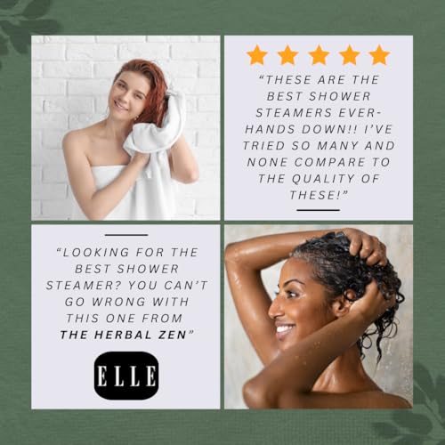 The Herbal Zen Shower Steamers Aromatherapy Tablets 14 Pack - 7 Pure Essential Oil Blends for Daily Relaxation and Wellness - Shower Bombs Gift Set for Women and Men - style: Variety Gift Box