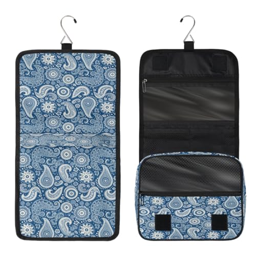 Travel Hanging Toiletry Bag for Women Girl Kinds Of Paisley Ethnic Print Cosmetic Bag Waterproof Makeup Organizer for Accessories, Shampoo, Full Sized Container, Toiletries for Bathroom Shower - color: E 07