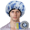 Years calm Shower Cap for Men, Waterproof & Heat-Retaining Hair Treatment Cap – Reusable Men’s Shower Cap with Foil Lining, Elastic Band, for Steam Care, Hair Mask & Oil Conditioning - color: White