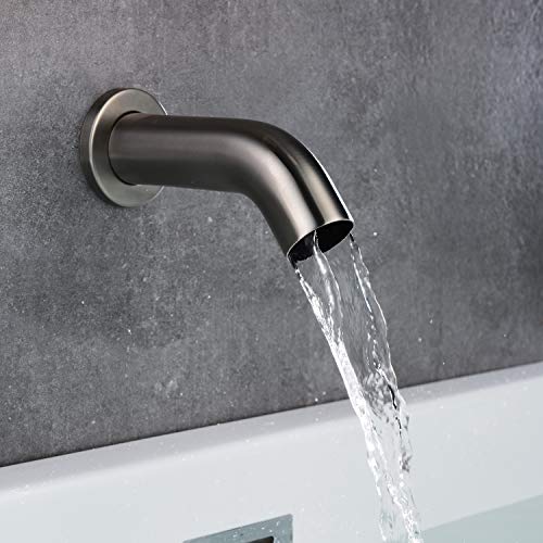 SUMERAIN 3 Handle Tub and Shower Faucet Set Brushed Nickel | with Brass Rough in Valve, High Flow, Waterfall Tub Spout, 8" Stainless Steel Rain Shower Head - color: Brushed Nickel