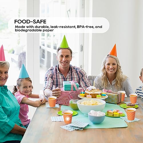 600 Pack 3 oz Paper Cups for Bathroom, Small Mouthwash Cups, Disposable Mini Bathroom Cups, Cold Beverage Drinking Cup for Water Coolers, Party, Home and Office(Dots) - color: JP-3-ZB02-600-BD
