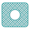 2 Pack Silicone Sink Protector for Kitchen Sink, Trellis Pattern 12 x 11" Sink Grid Mat Silicone Protectors, Center Drain, Green - color: Green