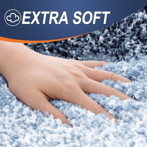 OLANLY Small Bathroom Rugs Mat 24x16, Extra Soft Absorbent Microfiber Bath Rugs, Rubber Backing, Quick Dry, Washable Bath Mats for Bathroom Floor, Tub and Shower, Home Decor Accessories, Navy Blue - color: Navy Blue, size: 24" X 16"