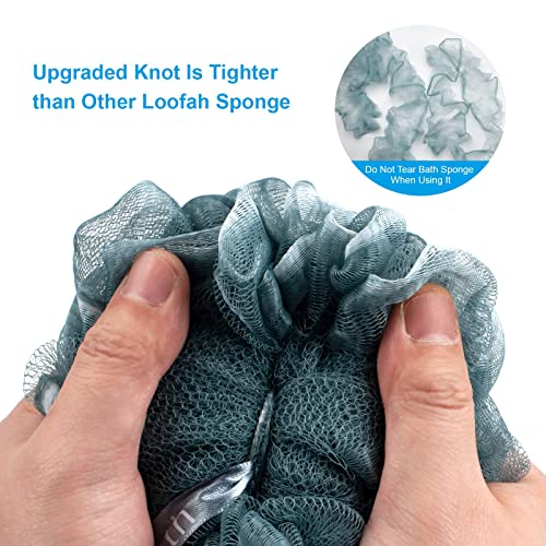 AmazerBath Shower Sponge Loofah Back Scrubber, PE Soft Mesh Loofah Body Scrubber with Long Wooden Handle, Bath Sponge for Men Women (Gray) - style: Gray