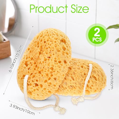 2Pcs Bath Sponge, 6.1 Inch Soft Exfoliating Body Scrubber Shower Sponges, Large Foam Loofah Face Puff for Women, Men, Teenager Body Cleansing Supplies - style: Style 1