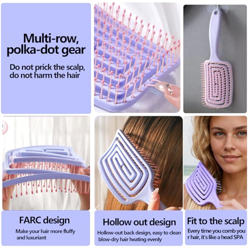 Three-Piece Set: Hair Comb, Mirror, and Face Washing Headband - Ideal forGirls, and Female Students - Includes Detangler Brush and Hair Brushes Desktop Adjustable Folding Mirror (blue)