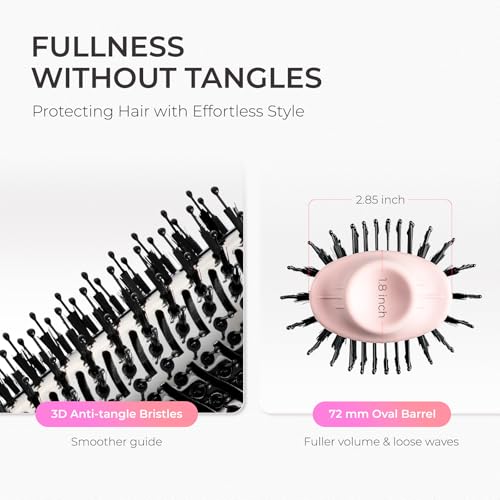 TYMO Hair Dryer Brush Blow Dryer Brush in One, 4 in 1 Ionic Hairdryer and Styler Volumizer with Oval Titanium Barrel, Hot Air Straightener for Smooth Frizz-Free Blowout, Pink, 2.85 Inch - color: Pink, size: 2.85 Inch