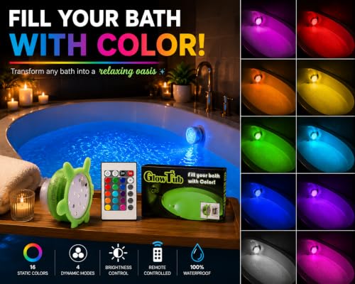 Underwater Remote Controlled LED Color Changing Light for Bathtub or spa - Battery Operated - Size 2.75 in.