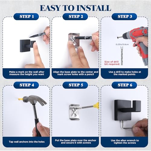 7-Pieces Matte Black Bathroom Hardware Accessories Set, SUS304 Stainless Steel, 16 Inch Bath Towel Bar Set, Towel Holder, Towel Racks for Bathroom Wall Mounted - color: Matte Black-7pcs