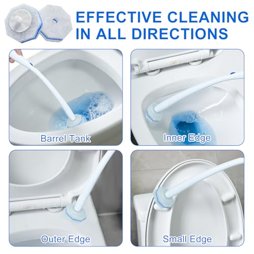 60pcs Disposable Toilet Brush Head Refills Compatible With Clorox System,Upgrade Fiber Cleaner Heads for Closestool .(not included brush rod) - size: 1 Count (Pack of 60)