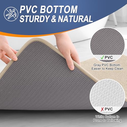 OLANLY Bathroom Rugs Sets 2 Piece, Soft Absorbent Memory Foam Bath Rug Set, Non-Slip, Quick Dry, Machine Washable Bath Mats for Bathroom, Home Decor Accessories (30"x20"+24"x16", Beige) - color: Beige, size: 30" X 20" + 24" X 16"