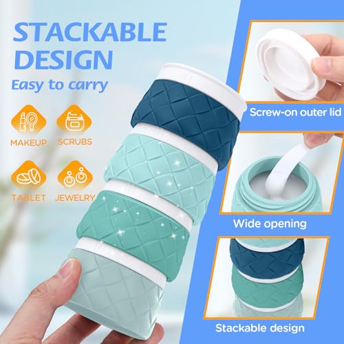 16 Pack Travel Bottles for Toiletries, TSA Approved Travel Size Toiletries Containers Set, BPA-Free Silicone Leak Proof Refillable Bottles Stackable Creams Jars Accessories Kit W/Clear Bag Mint Green - color: Mint Green