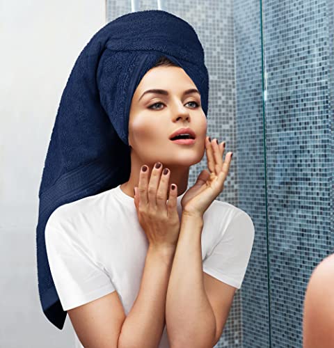 Utopia Towels 8 Piece Luxury Towel Set – Majestic Plush, Super Absorbent & Quicker-to-Dry, Thick 100% Ring Spun Cotton Towels for Bathroom, Spa & Hotel – 2 Bath, 2 Hand, 4 Washcloths, Navy Blue - color: Navy, size: 8 Pieces Towel Set