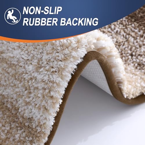 OLANLY Small Bathroom Rugs Mat 24x16, Extra Soft Absorbent Microfiber Bath Rugs, Rubber Backing, Quick Dry, Washable Bath Mats for Bathroom Floor, Tub and Shower, Home Decor Accessories, Light Brown - color: Light Brown, size: 24" X 16"