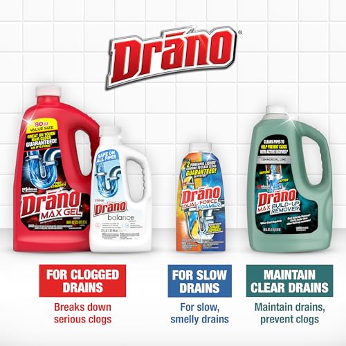 Drano Balance Drain Clog Remover and Cleaner, Non-Corrosive Formula, Safe on All Pipes and Septic Tanks, Formulated Using Only Essential Ingredients, 32 Fl Oz - size: 32 Fl Oz (Pack of 1)