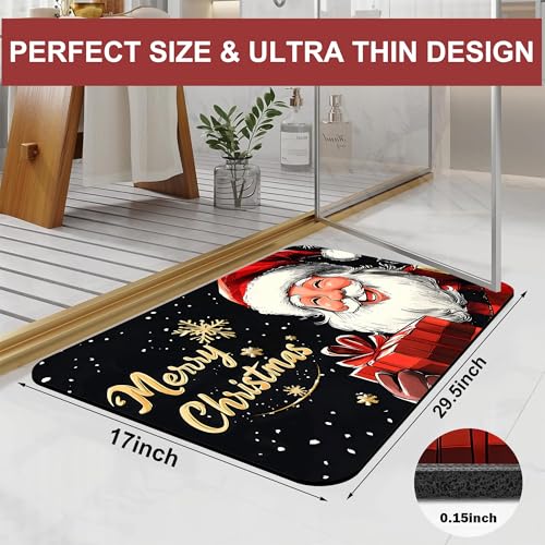 Identiy Christmas Bath Mat, Cute Funny Christmas Santa Bathroom Rug, Soft Super Absorbent Machine Washable Quick Dry and Non-Slip Bathtub Mat for Tub Shower Bathroom Floor 17"x29.5" - color: Cute Funny Christmas Santa
