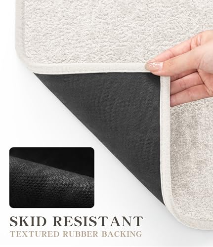chakme Bathroom Rug Sets 2 Piece, Ultra Thin Quick Dry Bath Mat Set, Absorbent Bath Mat for Bathroom Non Slip Machine Washable, (White, 2 Piece) - color: White, size: 2Piece
