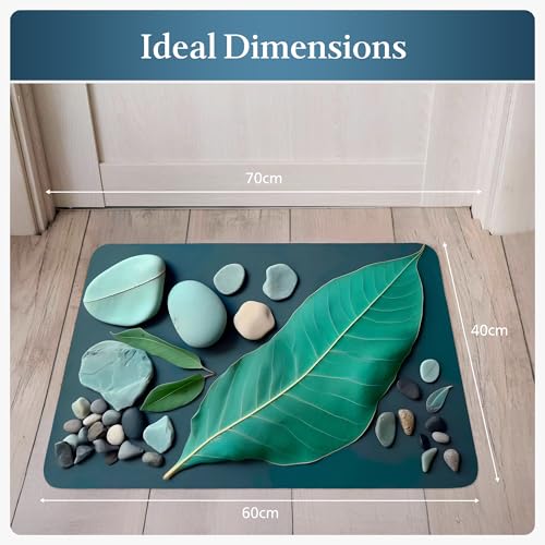 Decorative Bath Mat - Thin, Durable, Non-Slip Quick-Dry Floor Mat - Bathroom & Kitchen (40×60 cm) - size: 1'4" x 1'11" (Rectangular)