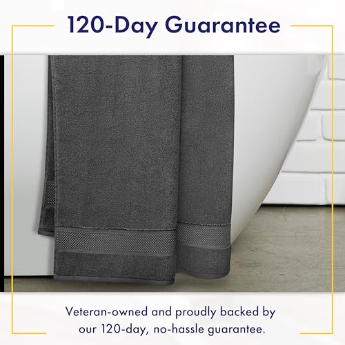 Alusa Home 100% Organic Zero-Twist Cotton Towels - GOTS Certified Luxury Bath Towels - Ultra Soft & Plush 700GSM Long-Staple Cotton - 6 Piece Towel Set (Granite Grey) - color: Granite Grey, size: 6pc Towel Set