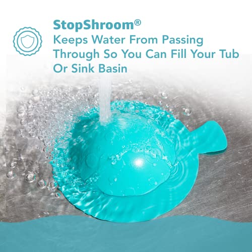 StopShroom STBLU232 Universal Stopper Plug Cover for Bathtub, Bathroom and Kitchen Drains, Aqua - color: Aqua