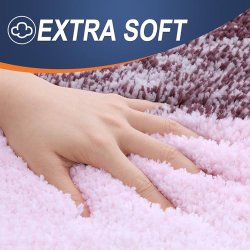 OLANLY Small Bathroom Rugs Mat 24x16, Extra Soft Absorbent Microfiber Bath Rugs, Rubber Backing, Quick Dry, Machine Washable Bath Mats for Bathroom Floor, Tub and Shower, Home Decor Accessories, Mauve - color: Mauve, size: 24" X 16"