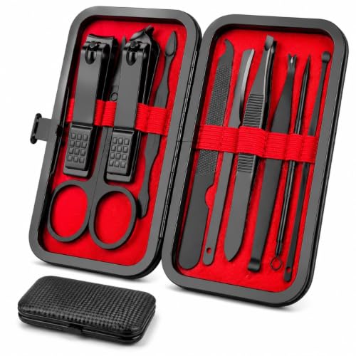 OKOMER Nail Clipper Set - Professional Manicure Set 10 PCS Stainless Steel Nail Kit with Travel Case, Nail Clippers Set Gift for Men Women - size: Small (Pack of 1)