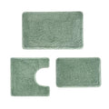 3 Pieces Luxury Bathroom Rug Set with U-Shaped Toilet Rug, Non-Slip Rubber Bottom, Thick Microfiber Fluffy Plush, Water absorption, Quick Dry, Ultra Soft, Bath Mats for Bathroom, Tub(Leaf Green) - color: Sage Green