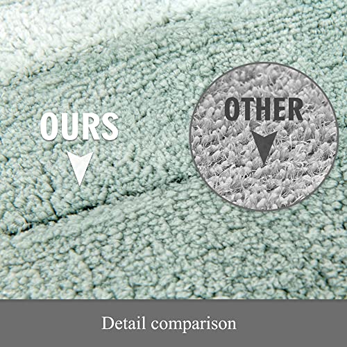 Kmson Ombre Bath Mat for Bathroom, Non Slip Ultra Soft and Thick Water Absorbent Bath Carpet, Machine Washable & Quick Dry Bathroom Rug, for Bedroom Door Living Room Green 17" x 24" - color: Green Rug, size: 17" x 24"