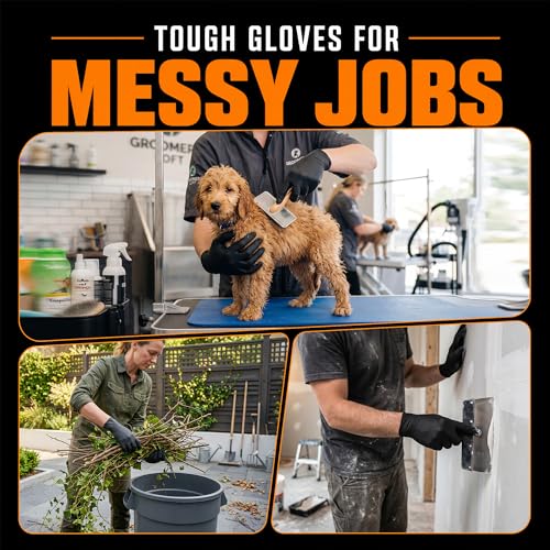 HEAVY DUTY 7 Mil Nitrile Black Gloves Disposable Latex Free Rubber Latex Cleaning Mechanic Food Prep Gloves 1000PCs - size: X-Large