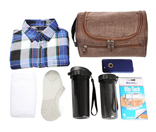 Vercord Mens Toiletry Bag Wash Travel Small Shaving Dop Kit Shower Bathroom Ditty Hygiene Bag Frosted Coffee - color: Frosted Coffee