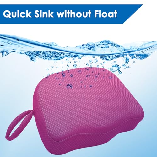 AEROiVi Hot Tub Booster Seat for Adults, 5 Inch Thick Supportive Cushion with Non-Slip Bottom, Weighted for Quick Sink without Float, Spa Booster Seat for Hot Tub (Including Inflatable), Pool, Bathtub - color: Pink
