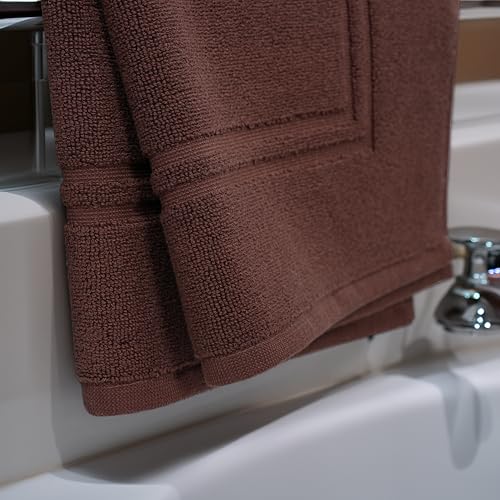 Tens Towels Pack of 2 Bath Mats 100% Cotton, 20 x 32 Inches, Super Absorbent, Hotel Quality Premium Floor Towels, Luxurious, Soft & Quick Dry, Not a Bathroom Rug (Brown) - color: Brown