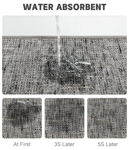 YIHOUSE Bathroom Rugs Sets 2 Pieces, Ultra Thin Non Slip Washable Bath Mat Sets, Absorbent Quick Dry Bath Mats for Bathroom Floor, Grey - color: Grey, size: 2 pieces