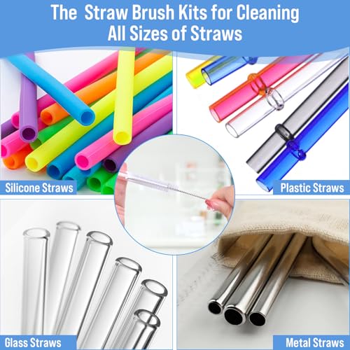 XANGNIER 5 Pcs Water Bottle Cleaner Brush Set for Owala 24oz/32oz/40oz Cup,Multifunctional Bottle Brush and Long Straw Cleaner Brush,Cleaning Kit for Owala/Stanley/Yeti Tumbler Cup Accessories - size: 5 pack
