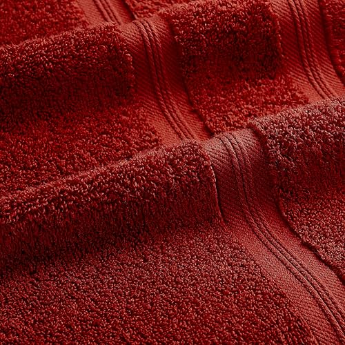 Superior Cotton Hand Towel Set, Plush Soft Towels for Spa, Gym, Bathroom, Guest Bath, Kitchen, Decor, Home Basics, Hotel Quality, Daily Drying, Zero Twist, Smart Dry Collection, Set of 6, Crimson - color: Crimson, size: Hand Towel