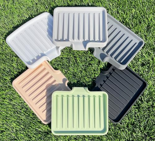 Silicone Soap Dish Tray and Sponge Holder with Drain Chute, Rectangular, Kitchen and Bathroom Sink Organizer (Dark Chocolate, 5.2"x4" (Set of 2), 7.2 Ounces) - color: Dark Chocolate, size: (SM) 5.2"x4" (2pcs)