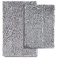 Chenille Bathroom Rugs Set 2 Piece, Absorbent Bath Rugs, Non-Slip Bath Mats, Machine Washable Rugs for Bathroom Floor, Tub and Shower, Gray&White (20 × 30 Plus 17 ×24 - Inch) - color: Gray & White