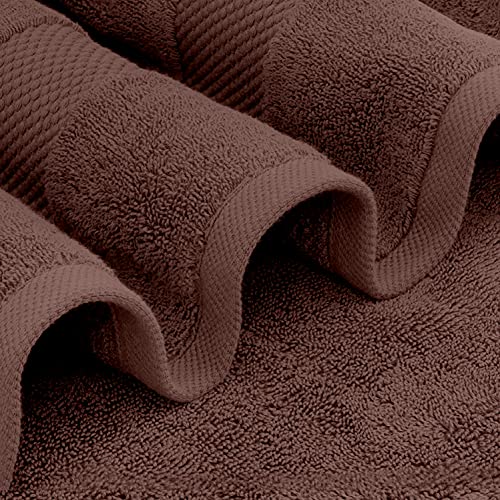 White Classic Luxury Bath Towels Set of 4 Large - 700 GSM Cotton Ultra Soft Bath Towels 27x54 | Highly Absorbent and Quick Dry | Hotel Towels for Bathroom Luxury, Plush Shower Towels, Brown - color: 19: Brown