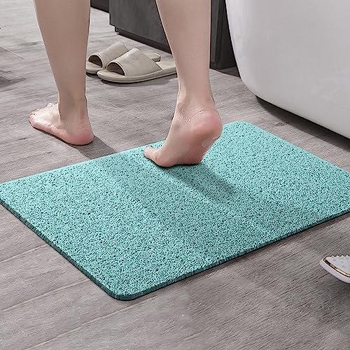 Asvin Soft Textured Bath, Shower, Tub Mat, 47x16 Inch, Phthalate Free, Non Slip Comfort Bathtub Mats with Drain, PVC Loofah Bathroom Mats for Wet Areas, Quick Drying - color: Green, size: 47" x 16" (Rectangular)