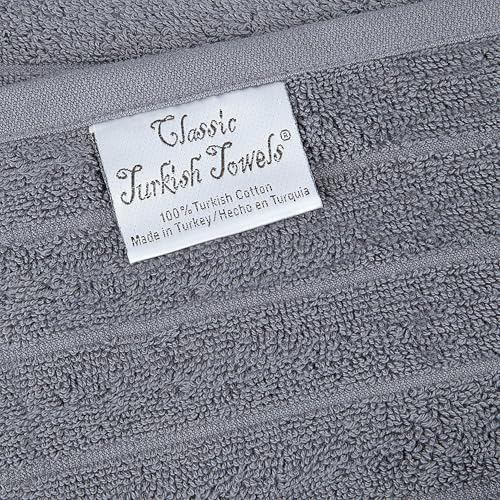 Classic Turkish Towels CTT - Premium 2 Piece Jumbo Bath Sheets, 100% Turkish Cotton, Absorbent & Ultra Comfy Bath Towel Sheets for Hotels & Spa | 40"x65" (Grey) - color: Grey, size: 2-Piece Bath Sheets