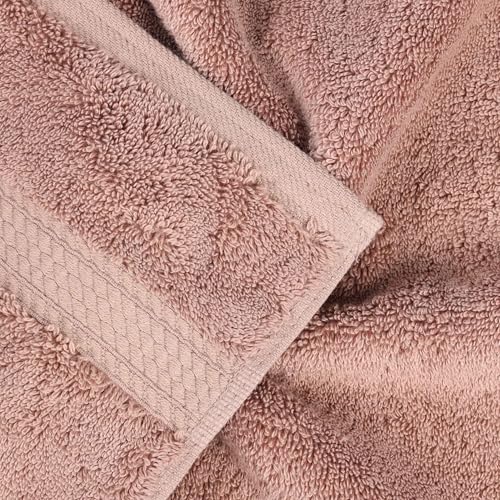BLUENILEMILLS Madeline Egyptian Cotton Towels, Towel Set for Shower, 800 GSM, Bathroom Decor, Highly Absorbent and Ultra-Soft Towels, Bath Essentials, 9 Piece Assorted Towel Set, Muted Mauve - color: Muted Mauve, size: 9-Piece Towel Set